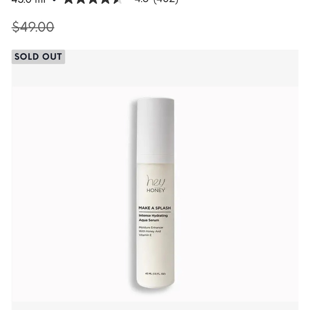 hey HONEY Make A Splash Intense Hydrating Aqua Serum — White